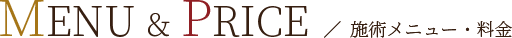 施術メニュー・料金